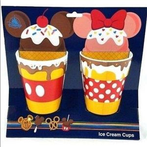 Disney Mickey Minnie Snack Icon Ice Cream Cups Set